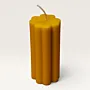 Handmade Striped Candle in Yellow – 125 g for Home Décor and Gifting