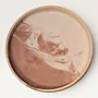 Handmade Decorative Stone Candle Plate in Taupe for Home Styling