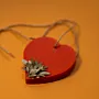 Handmade Heart Floral Hanging Scented Freshener in Red