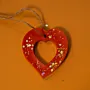Handmade Open Heart Hanging Scented Freshener in Red