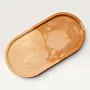 Handmade Rounded Stone Candle Plate in Taupe for Home Styling