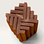 Handmade Cross Weave Geometric Candle in Brown – 110 g