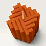 Handmade Cross Weave Geometric Candle in Orange – 110 g