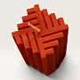 Handmade Cross Weave Geometric Candle in Red – 110 g