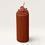 Handmade Striped Rose Candle in Rose Pink – 85 g for Home Décor and Gifting