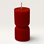 Handmade Ribbed Hourglass Candle in Cherry Available in Two Sizes