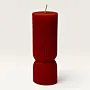 Handmade Ribbed Hourglass Candle in Cherry Available in Two Sizes