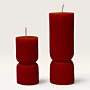 Handmade Ribbed Hourglass Candle in Cherry Available in Two Sizes