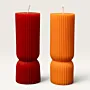 Handmade Ribbed Hourglass Candle in Cherry Available in Two Sizes