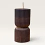 Handmade Ribbed Hourglass Candle in Mauve Available in Two Sizes
