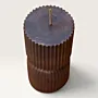 Handmade Ribbed Hourglass Candle in Mauve Available in Two Sizes