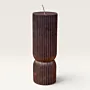 Handmade Ribbed Hourglass Candle in Mauve Available in Two Sizes
