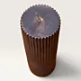 Handmade Ribbed Hourglass Candle in Mauve Available in Two Sizes