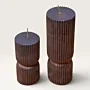 Handmade Ribbed Hourglass Candle in Mauve Available in Two Sizes
