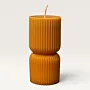 Handmade Ribbed Hourglass Candle in Yellow Available in Two Sizes