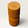 Handmade Ribbed Hourglass Candle in Yellow Available in Two Sizes