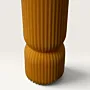 Handmade Ribbed Hourglass Candle in Yellow Available in Two Sizes