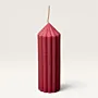 Handmade Tapered Ribbed Pillar Candle in Pink – 110 g