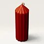 Handmade Tapered Ribbed Pillar Candle in Red – 110 g