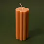 Handmade Flower Top Ribbed Candle in Orange – 110 g