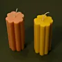 Handmade Flower Top Ribbed Candle in Orange – 110 g