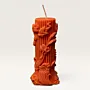 Handmade Floral Carved Candle in Orange – 85 g for Home Décor and Gifting