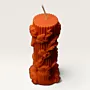 Handmade Floral Carved Candle in Orange – 85 g for Home Décor and Gifting
