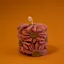 Handmade Floral Bouquet Pillar Candle in Mauve – 150 g