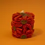 Handmade Floral Bouquet Pillar Candle in Red – 150 g