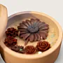 Handmade Floral Aroma Candle Plate in Ivory – 130 g