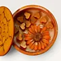 Handmade Floral Aroma Candle Plate in Orange – 130 g