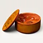 Handmade Floral Aroma Candle Plate in Orange – 130 g