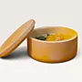 Handmade Floral Aroma Candle Plate in Yellow – 130 g