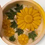 Handmade Floral Aroma Candle Plate in Yellow – 130 g