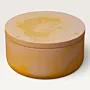Handmade Floral Aroma Candle Plate in Yellow – 130 g