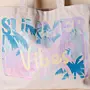 Pastel Summer Vibes Palm Canvas Tote Bag – 42 x 36 cm – view 2