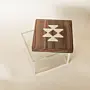 Sadu Pattern Acrylic Keepsake Box with Walnut Lid – Small or Large