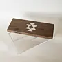 Sadu Pattern Long Acrylic Box with Walnut Lid – 22 x 8 x 8 cm – view 2