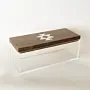 Sadu Pattern Long Acrylic Box with Walnut Lid – 22 x 8 x 8 cm – view 3