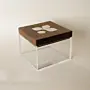 Urouq Petal Inlay Acrylic Keepsake Box with Walnut Lid – 10 x 10 x 8 cm – view 2