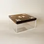 Urouq Floral Inlay Large Acrylic Box with Walnut Lid – 17 x 17 x 8 cm – view 3