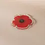 Red Poppy Flower-Shaped Acrylic Coaster – 9 x 9 cm – view 2