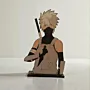 Large Handcrafted Kakashi Anime Wooden 2D Figure 35x15 cm