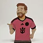 Handcrafted Messi Miami Wooden Football 2D Figure 30x20 cm
