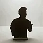 Handcrafted Messi Miami Wooden Football 2D Figure 30x20 cm