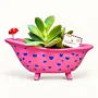 Handmade Pink Heart Bathtub Gypsum Planter 10–15 cm thumbnail