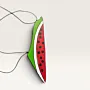 Double-Sided Palestine Watermelon Wooden Car Hanging 15x5 cm