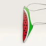 Double-Sided Palestine Watermelon Wooden Car Hanging 15x5 cm