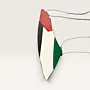 Double-Sided Palestine Flag Wooden Car Hanging 15x5 cm