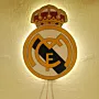 Handcrafted Real Madrid LED Wooden Logo Wall Art 36x27 cm